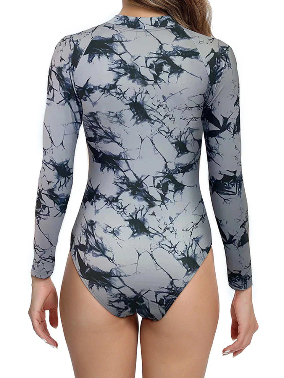 Swimwear- Long Sleeve Swimwear One-Piece Bathing Suit- - IndioGear Women Clothing