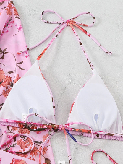 Romantic Floral Elegant 3-Piece Swimwear for Sun-Kissed Days