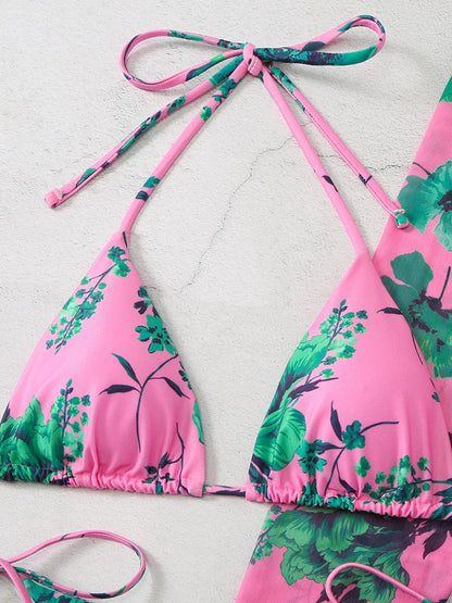 Romantic Floral Elegant 3-Piece Swimwear for Sun-Kissed Days