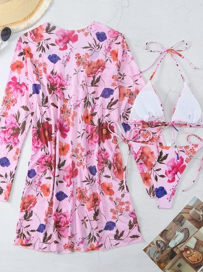 Maillot de bain 3 pièces élégant et floral romantique pour les journées ensoleillées