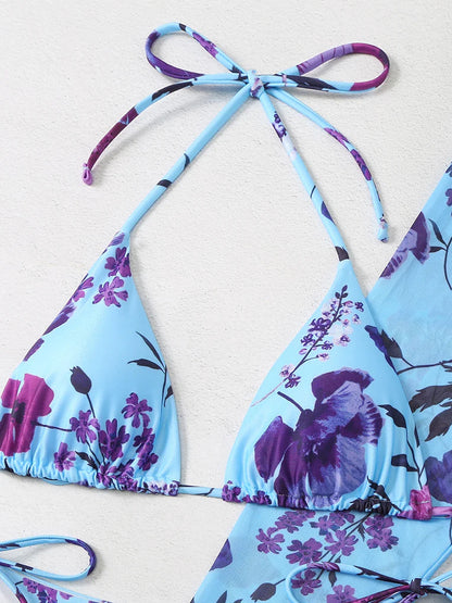 Romantic Floral Elegant 3-Piece Swimwear for Sun-Kissed Days