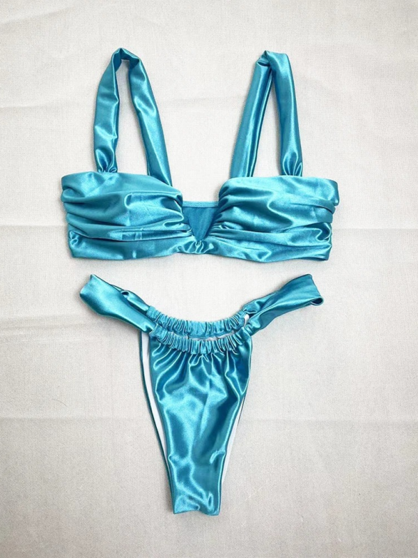 Swimwear- Satin Finish 2 Piece Micro Bikini for Beach Days- - IndioGear.com