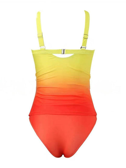 Swimwear- Surf Gradient Tankini Ombre Beach Swimsuit- - IndioGear Women Clothing