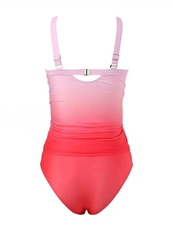 Swimwear- Surf Gradient Tankini Ombre Beach Swimsuit- - IndioGear Women Clothing