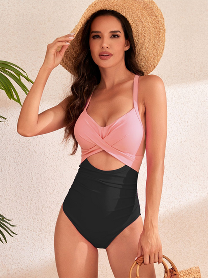 Toned Wrap Monokini mit Bauchglättungs-Badeanzug für Damen