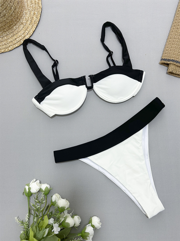 Swimwear- Two-Tone 2 Piece Bikini Swimwear for Sun-Soaked Days- - IndioGear.com