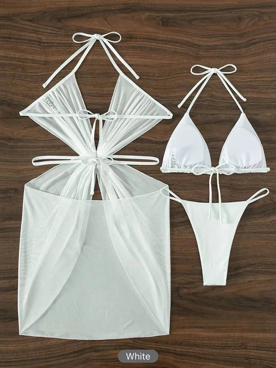 Damen Ocean 3-teilige Bademode mit Überzug für Ihren Strandtag