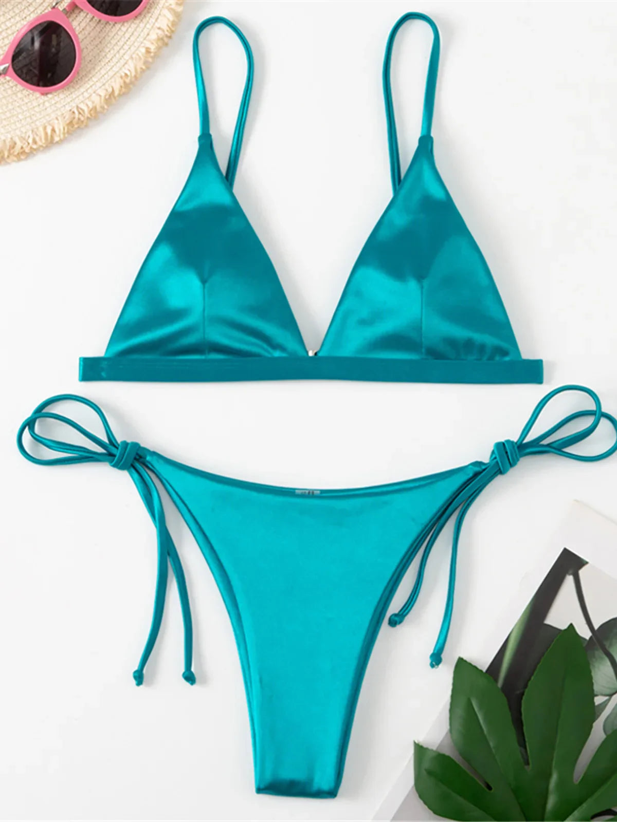 Zweiteiliger Bikini mit Satin-Finish für Damen – Ihr Must-Have für Poolpartys