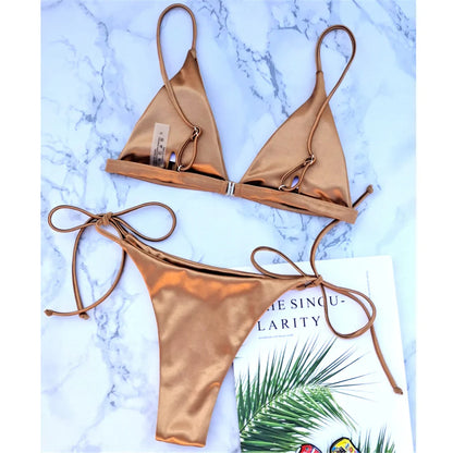 Women Satin Finish Bikini 2-Piece - Your Must-Have for Pool Parties