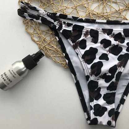 Swimwear- Women's Animal Print Swimwear V-Neck Bra & Bikini- - IndioGear.com