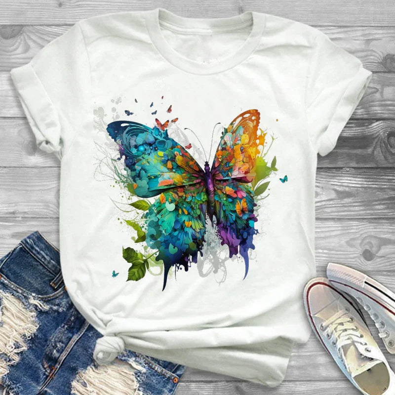 T-Shirts- Charming Floral Bouquet Print Tee Collection- - IndioGear.com