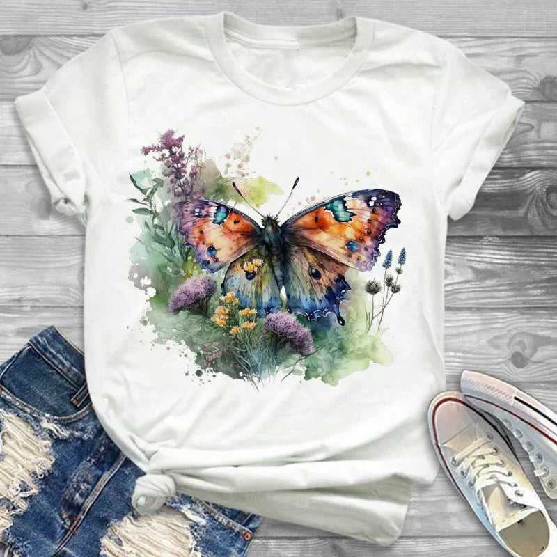 T-Shirts- Charming Floral Bouquet Print Tee Collection- Pattern21- IndioGear.com