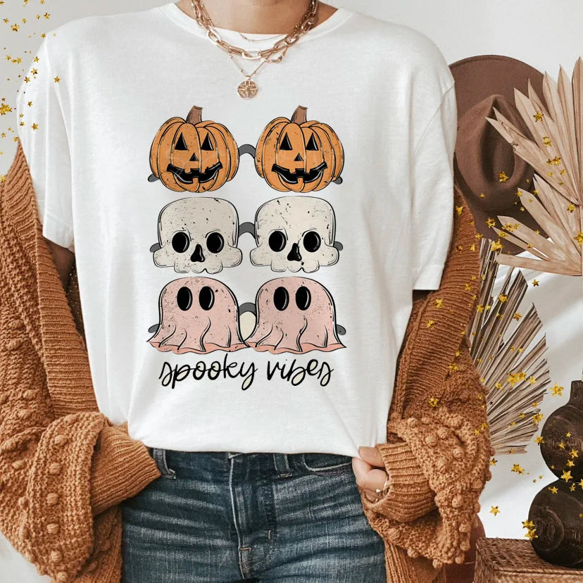 T-Shirts- Halloween Funny Spooky Season Graphic Tee Collection- Pattern22- IndioGear.com