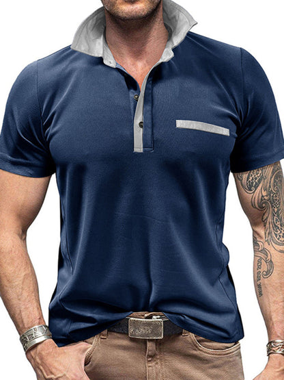 T-Shirts- Men's Polo Shirt for Brunch & BBQs- Royal blue- IndioGear.com