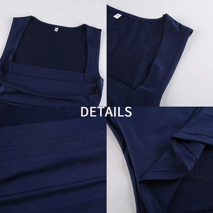 Sleeveless Square Neck Top for Casual Outdoor Events