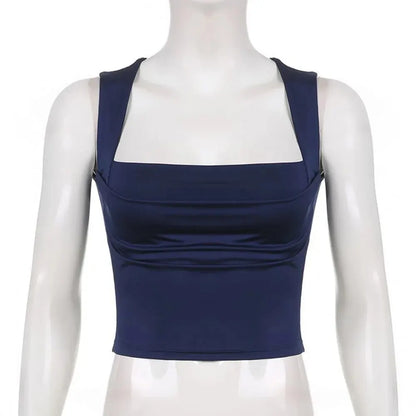 Sleeveless Square Neck Top for Casual Outdoor Events