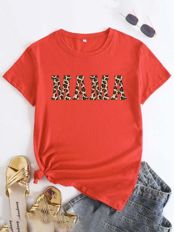 Tees- Mama Day Women's Cotton Tee with Heartfelt Print- Orange- IndioGear Fashion and Gear