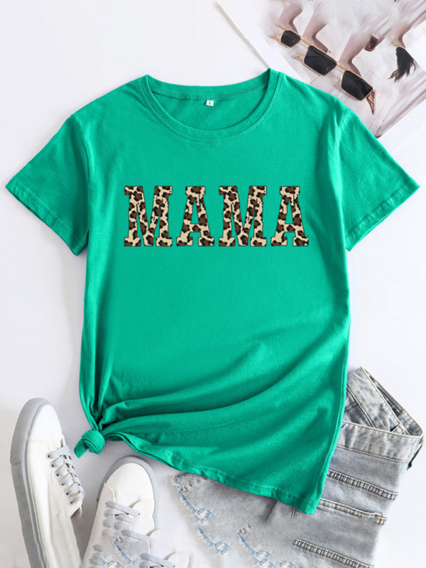 Tees- Mama Day Women's Cotton Tee with Heartfelt Print- Deep green- IndioGear Fashion and Gear