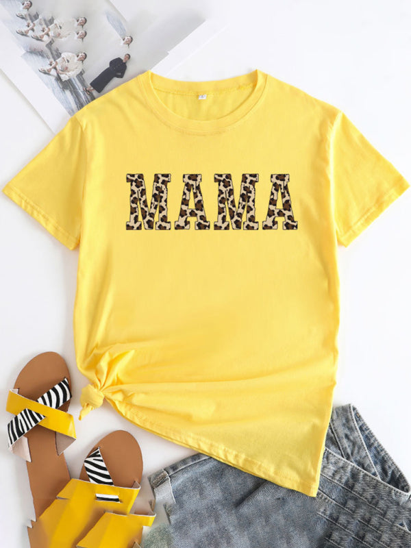 Tees- Mama Day Women's Cotton Tee with Heartfelt Print- Yellow- IndioGear Fashion and Gear