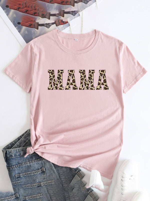 Tees- Mama Day Women's Cotton Tee with Heartfelt Print- Pink- IndioGear Fashion and Gear