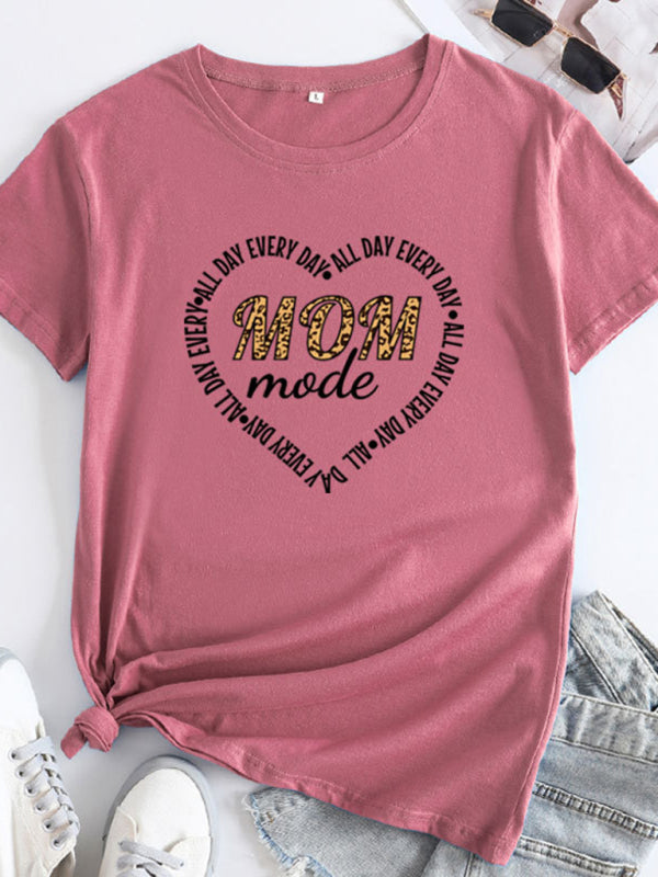 Tees- Mom Day Women's Cotton Tee with Short Sleeves- Misty rose- IndioGear Fashion and Gear