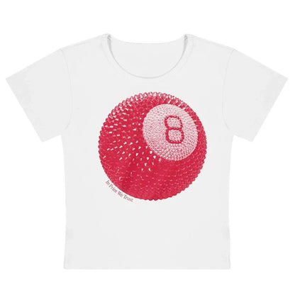 Tees- Women Graphic 8-Ball Casual Tee for Summer Days- - Chuzko Women Clothing