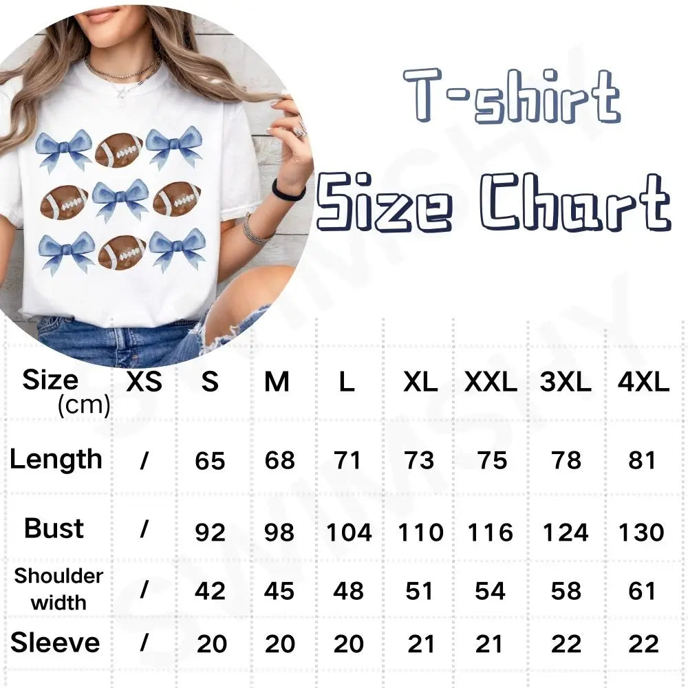 Tees- Women's Football & Bow Patterned Tee- - Chuzko Women Clothing