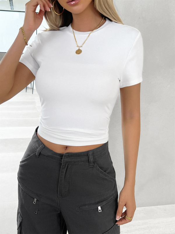 Tees- Women's Solid Crop T-Shirt for Everyday Wear- - IndioGear.com