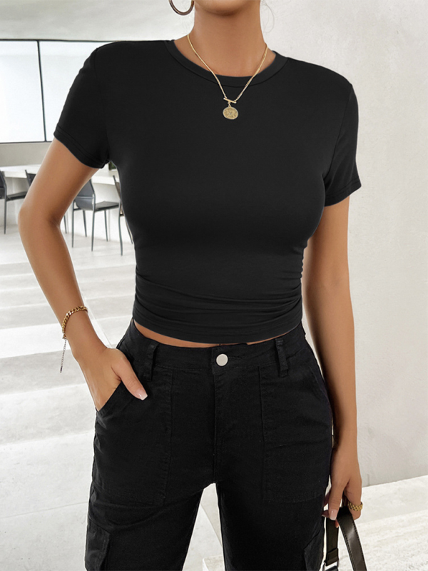 Tees- Women's Solid Crop T-Shirt for Everyday Wear- - IndioGear.com