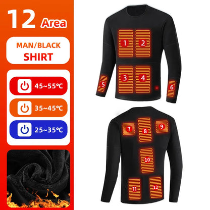 Thermal Outfits - 22 Zone Heated Underwear USB Thermals for Outdoor