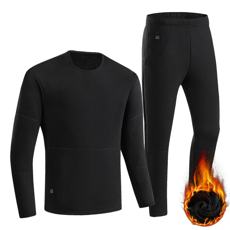 Thermal Outfits - 22 Zone Heated Underwear USB Thermals for Outdoor