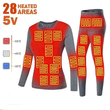 Thermal Outfits - Winter Warmth Heated Suit USB 28 Areas Electric Thermal Apparel