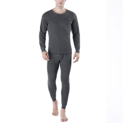 Thermal Set - Men's Fleece-Lined Thermal Set Sleepwear Winter Loungewear