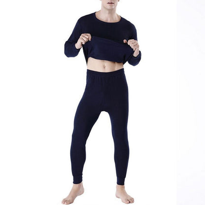 Thermal Set - Men's Fleece-Lined Thermal Set Sleepwear Winter Loungewear