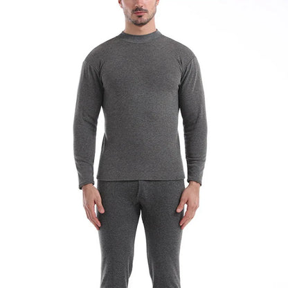 Thermal Set - Men's Fleece-Lined Thermal Set Sleepwear Winter Loungewear