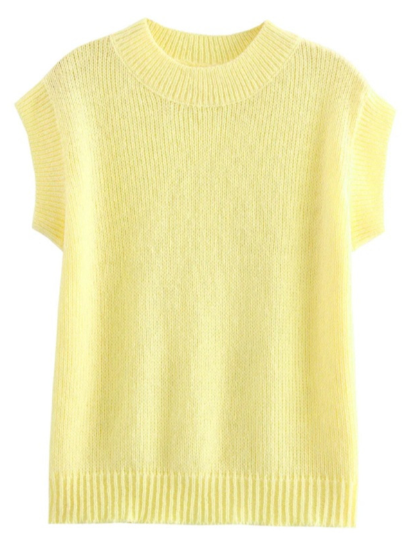 Tops- Casual Crew Neck Knit Top- - IndioGear.com