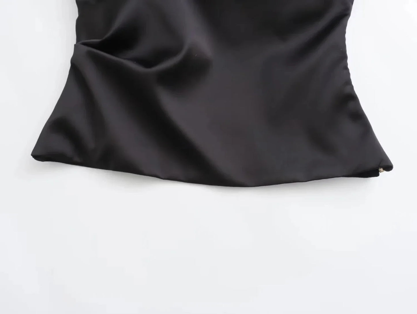 Tops- Slim Fit Satin Silk Top Elegant Pleats for Festivals- - IndioGear.com