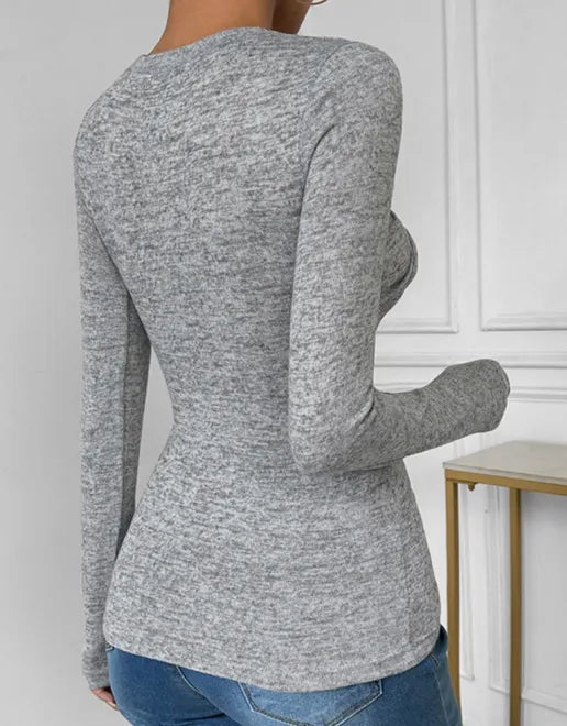 Tops- Transition Modern Grey Twist Top- - IndioGear.com