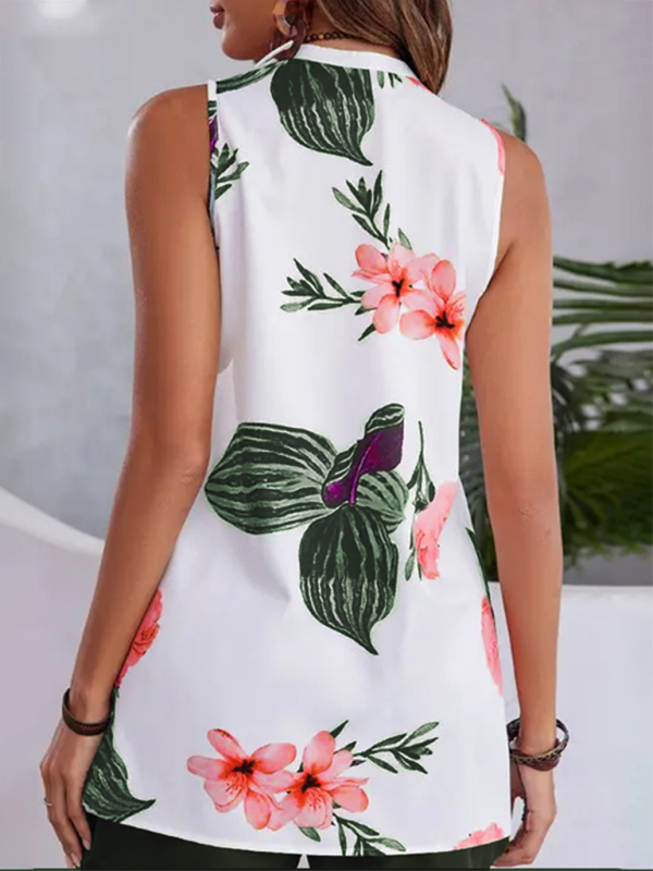 Tops- Women Floral V-Neck Top Essential for Casual Summer Outings- - IndioGear.com