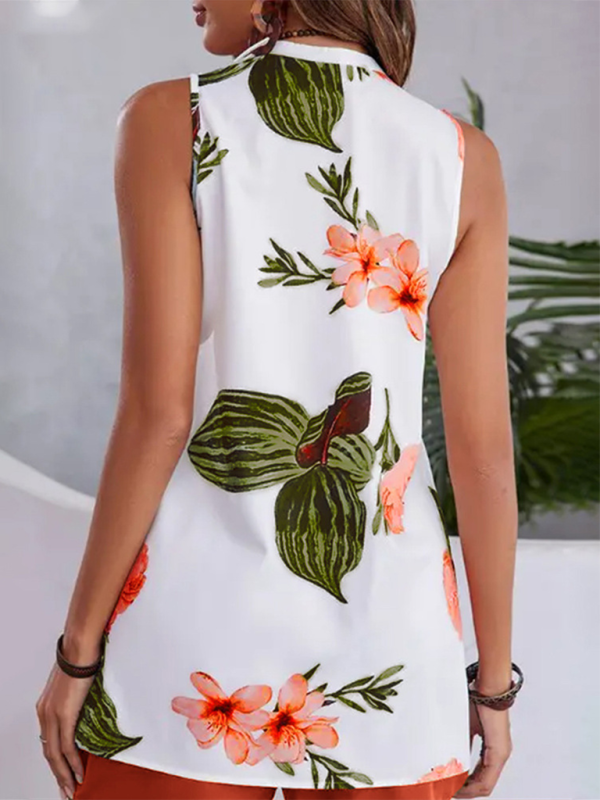 Tops- Women Floral V-Neck Top Essential for Casual Summer Outings- - IndioGear.com