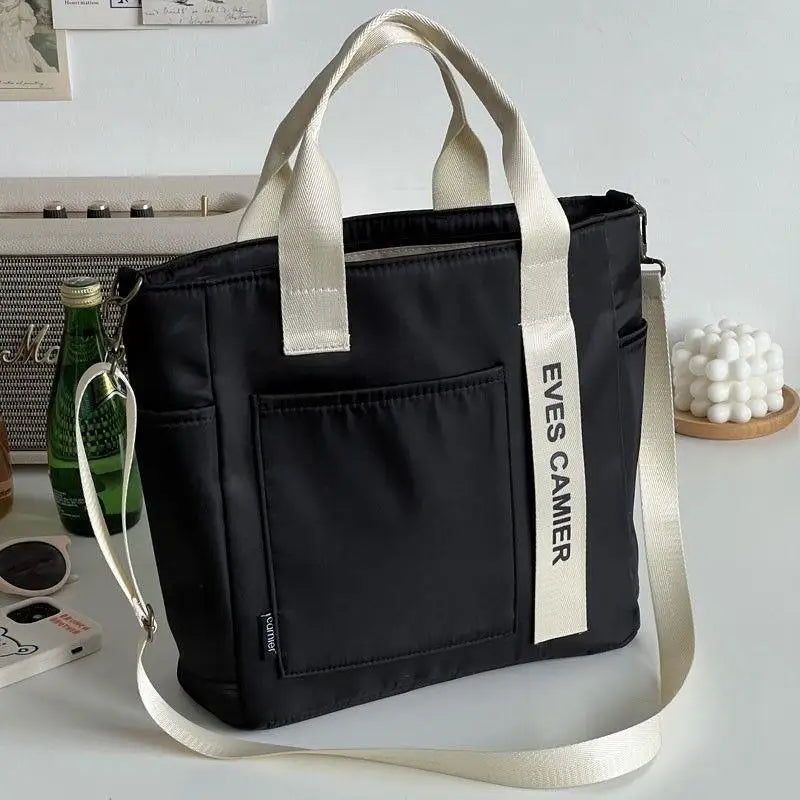 Tote Bags- Compact Water-Resistant Travel-Friendly Tote Bag- Black- IndioGear Fashion and Gear