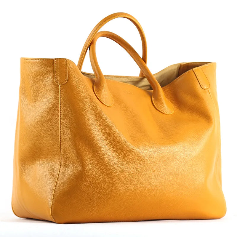 Tote Bags- Large Genuine Leather Shopper Tote Bag- - IndioGear Fashion and Gear