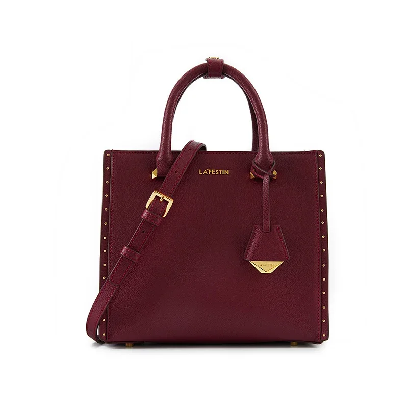 Tote Bags- Leather Tote Bags Luxury Multifunctional - Shoulder Crossbody- Vintage wine red- IndioGear.com