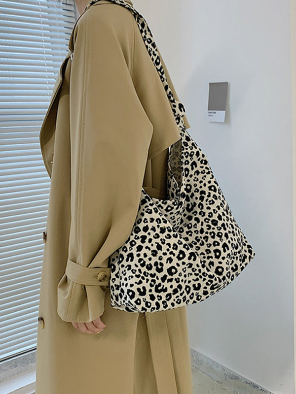 Tote Bags- Leopard Print Tote Bag - Your Everyday Essential Carrier in Cotton Canvas- - IndioGear Fashion and Gear