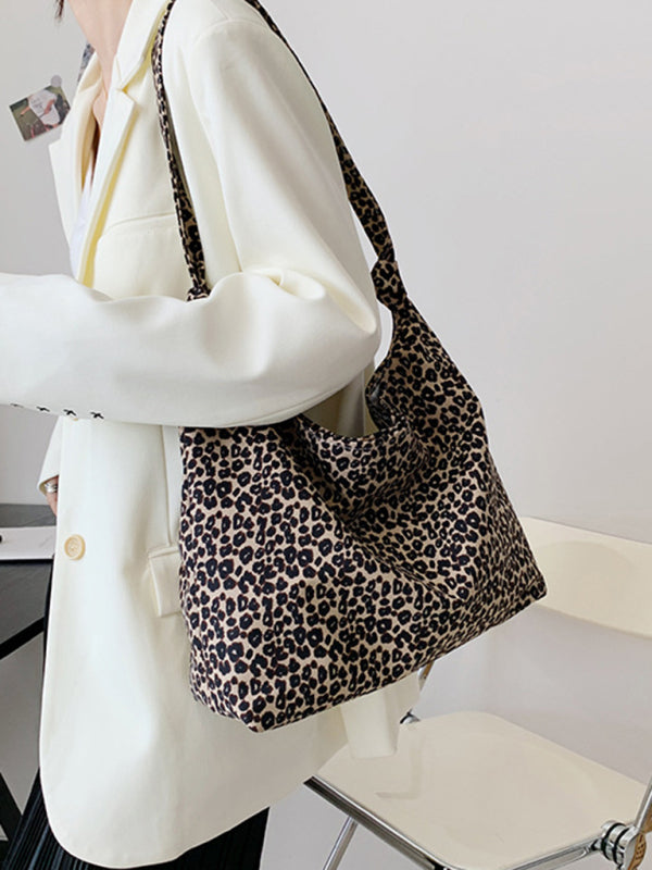 Tote Bags- Leopard Print Tote Bag - Your Everyday Essential Carrier in Cotton Canvas- - IndioGear Fashion and Gear