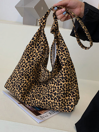 Tote Bags- Leopard Print Tote Bag - Your Everyday Essential Carrier in Cotton Canvas- - IndioGear Fashion and Gear