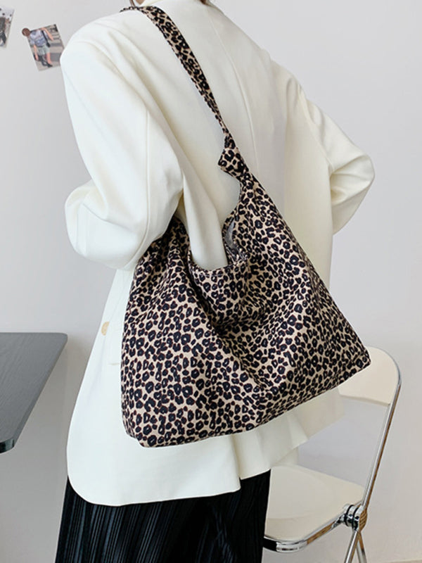 Tote Bags- Leopard Print Tote Bag - Your Everyday Essential Carrier in Cotton Canvas- - IndioGear Fashion and Gear