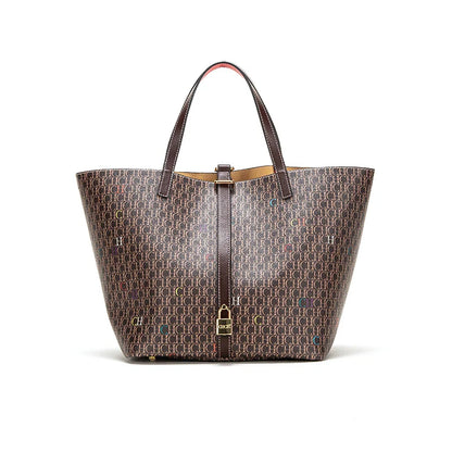 Tote Bags- Monogrammed Elegance Tote: Artisanal Charm Meets Modern Utility- Chocolate- IndioGear Women Clothing