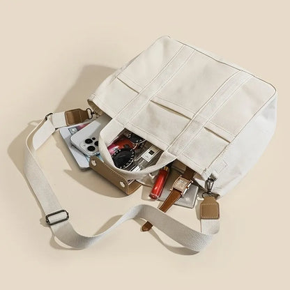 Tote Bags- Multi-Functional Canvas Tote Bag with Crossbody Strap- - IndioGear Fashion and Gear