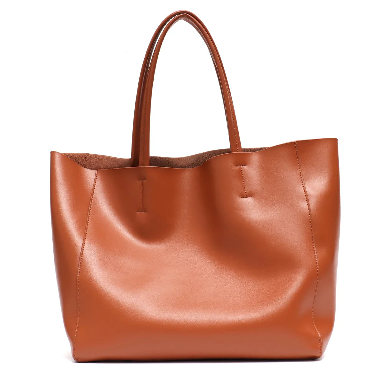 Tote Bags- Versatile Genuine Leather Tote Bag - Office to Outing- Tan- IndioGear Fashion and Gear